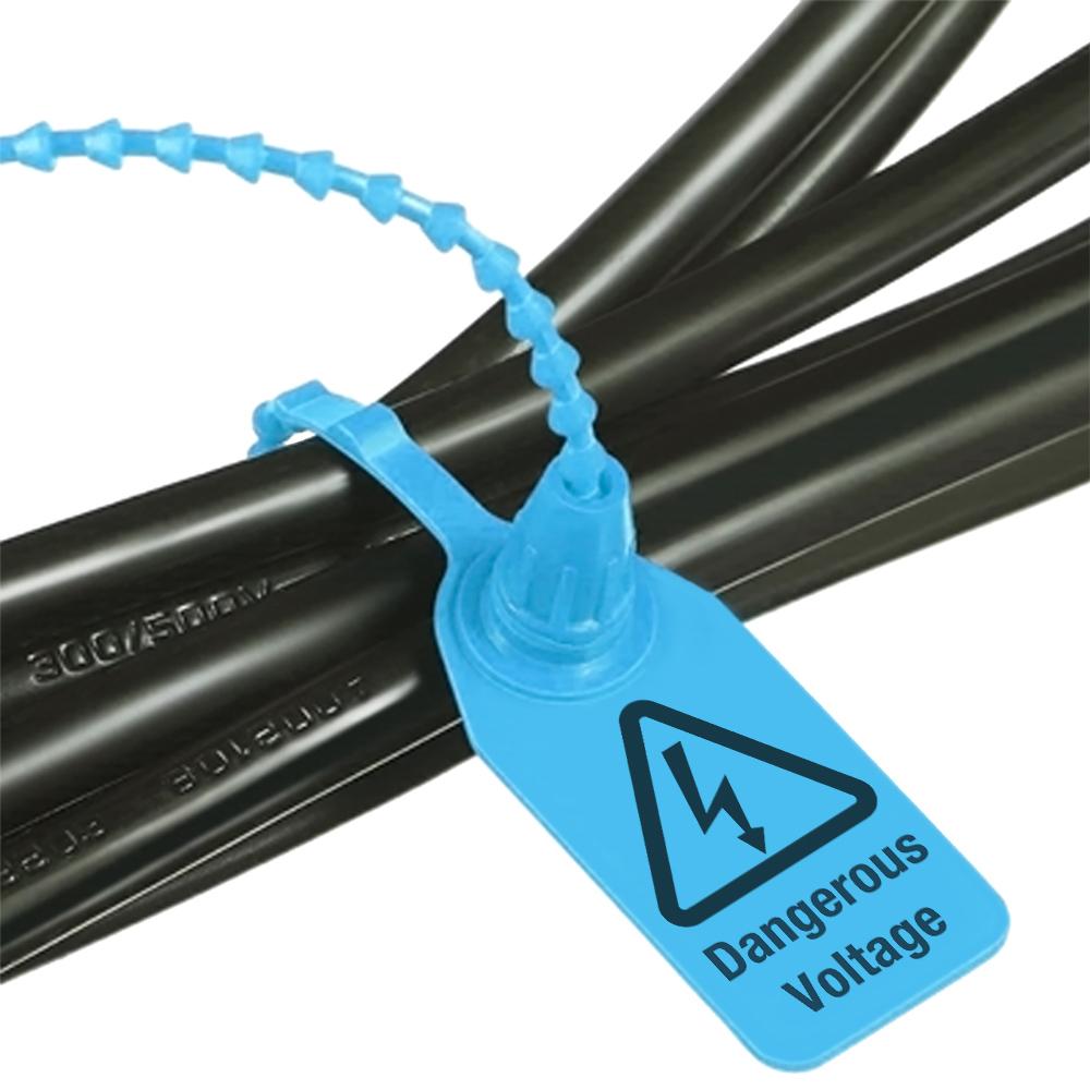 100 Stück Kabelbinder Gefahr Hochspannungsschild Kunststoff Sicherheitssiegel Warnschild HV Sicherheitszeichen