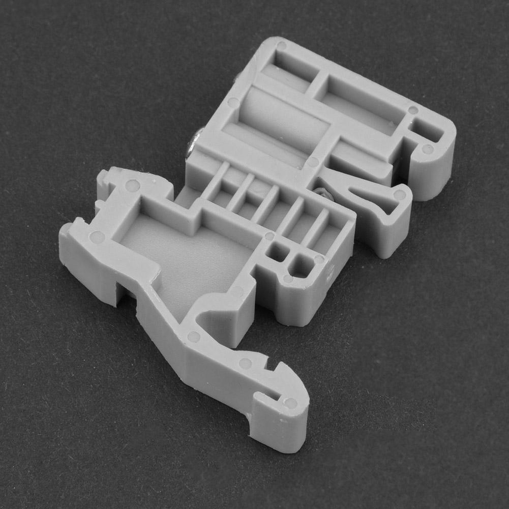 50pcs 35mm DIN Rail Terminal Block End Stopper Mounting Clips Gray (Model 12)