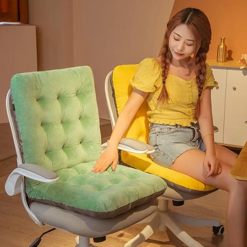 Thicken One-piece Cushion Office Sedentary Butt Mat Student Seat Back Cushions Waist Support Chair Backrest Mat Home Decoration