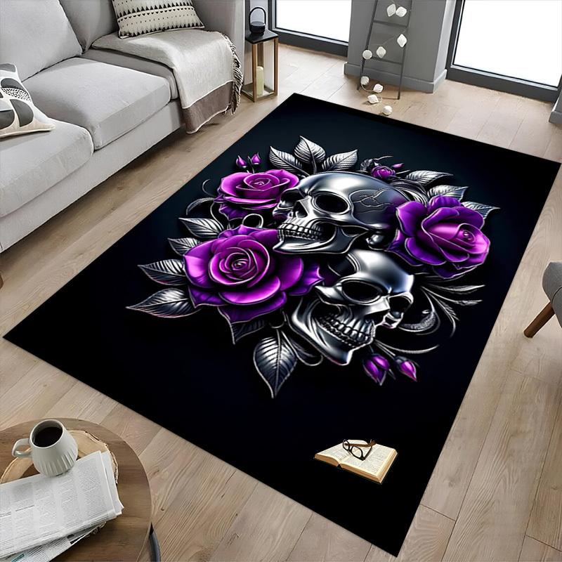 1pc skull purple Carpet, Office Rug Outdoor Mat Home Decor Area Carpet Festival