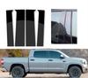 4Pcs Gloss Black Pillar Post Silver Carbon Fit For Toyota Tundra 2022-2024 For Tacoma 2024 Door Side Window Decor Cover