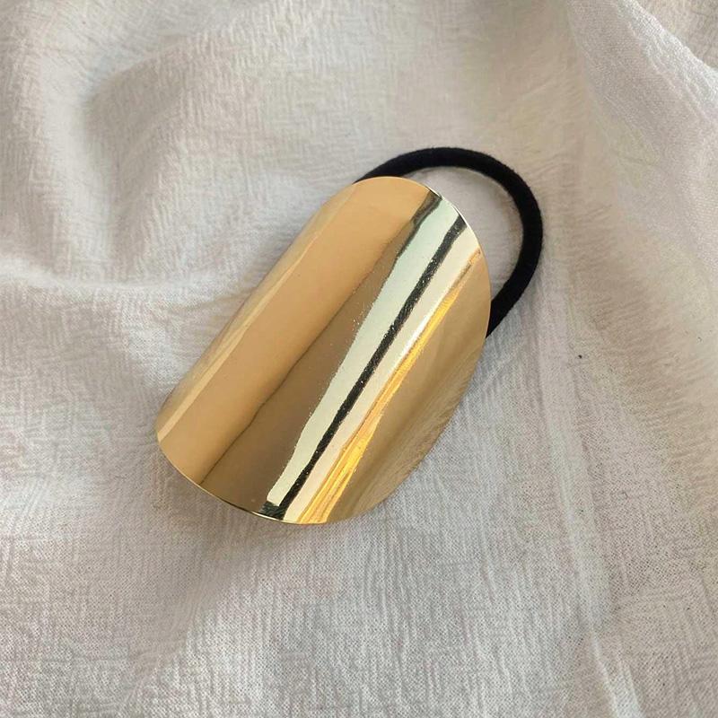 1pc Fashion Simple Women's Hair Accessory Daily Wear Metal Geometric High Ponytail Headband for Girls Rubber Band Hair Rope