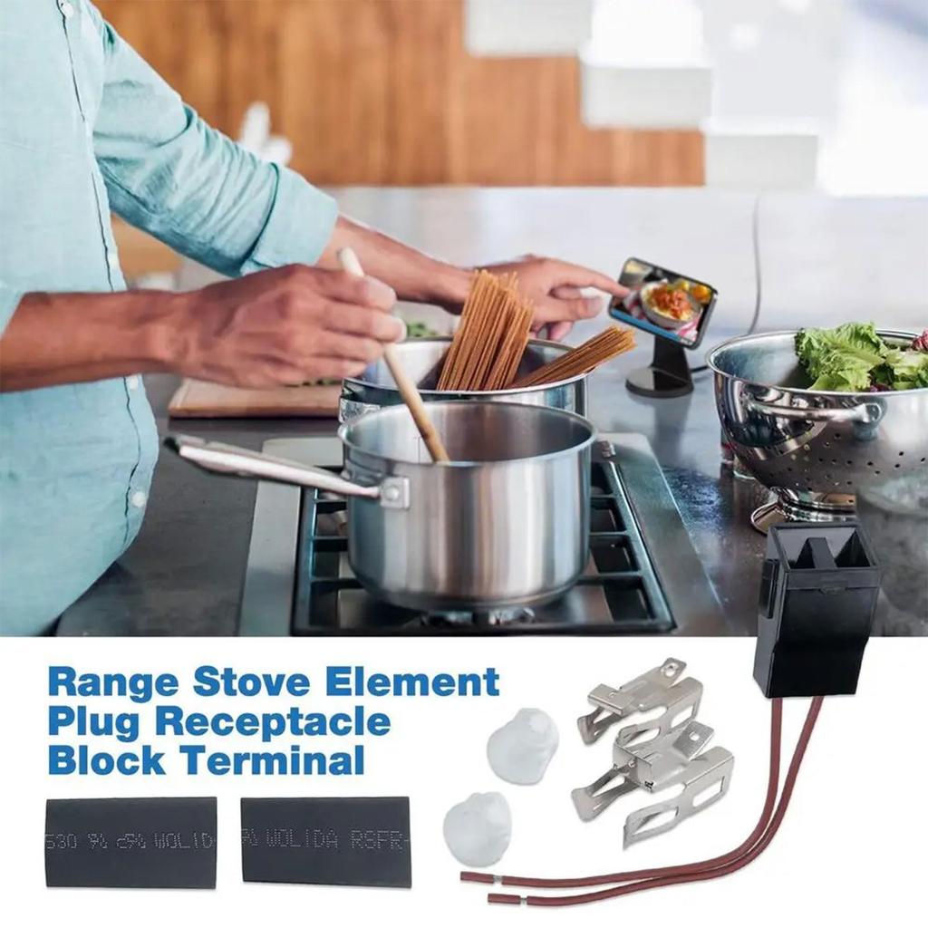 Durable Metal Stove Connector Stove Element Set Range Socket Metal Stove Plug Suitable for Home and Commercial Kitchens