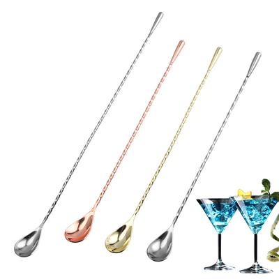 Stainless Steel Cocktail Muddler, Spiral Mixing Spoon, Stainless Steel Crushed Popsicle, Home Bar Bartender's Muddling Tool