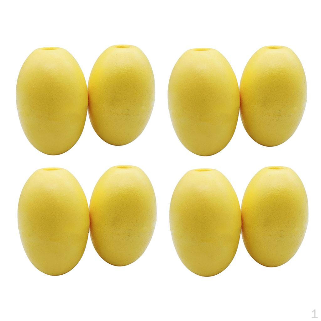 8 Pieces PVC Floatable Canoe and Kayak Anchor Float Rope Buoy Dia. 1cm Yellow