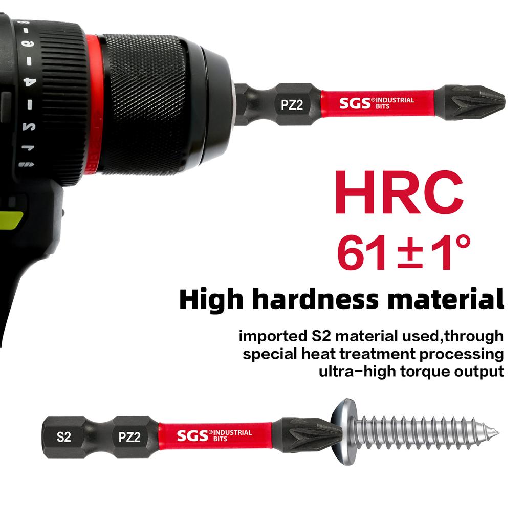 15 Pieces of Strong Magnetic Impact-Resistant Pz2 Screwdriver Bit Set, 50mm S2 Steel, Non-Slip High Hardness Tip, Special Tools