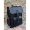 Leather Goat genuine leather Men's Backpack Bag laptop Satchel Case Black Vintage Bag