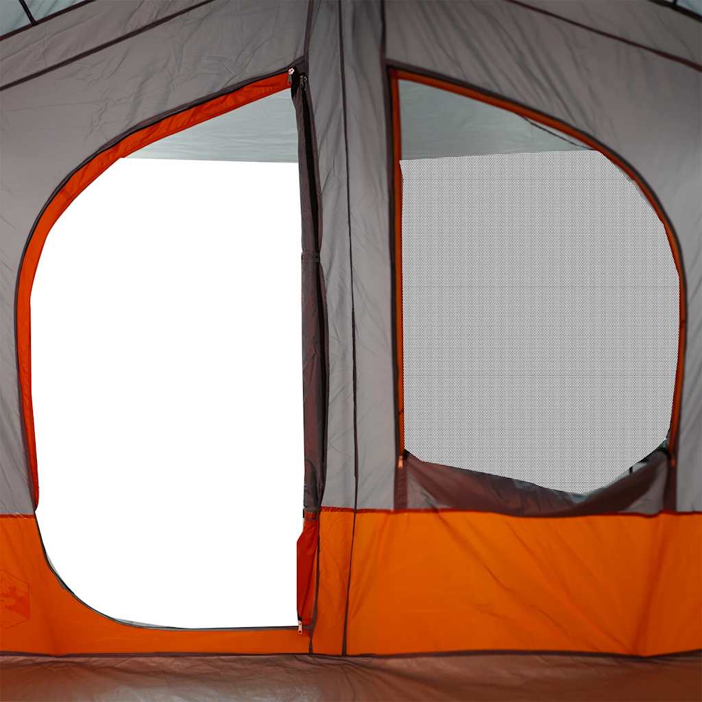 5 Person Camping Tent Grey and Orange Waterproof
