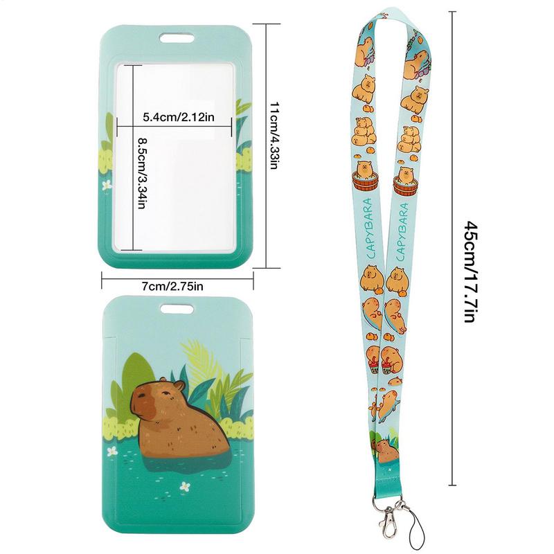 Cartoon Capybara Duck Cute Lanyard For ID Credit Bank Card Cover Badge Holder Phone Charm Key Lanyard Keychain Accessories