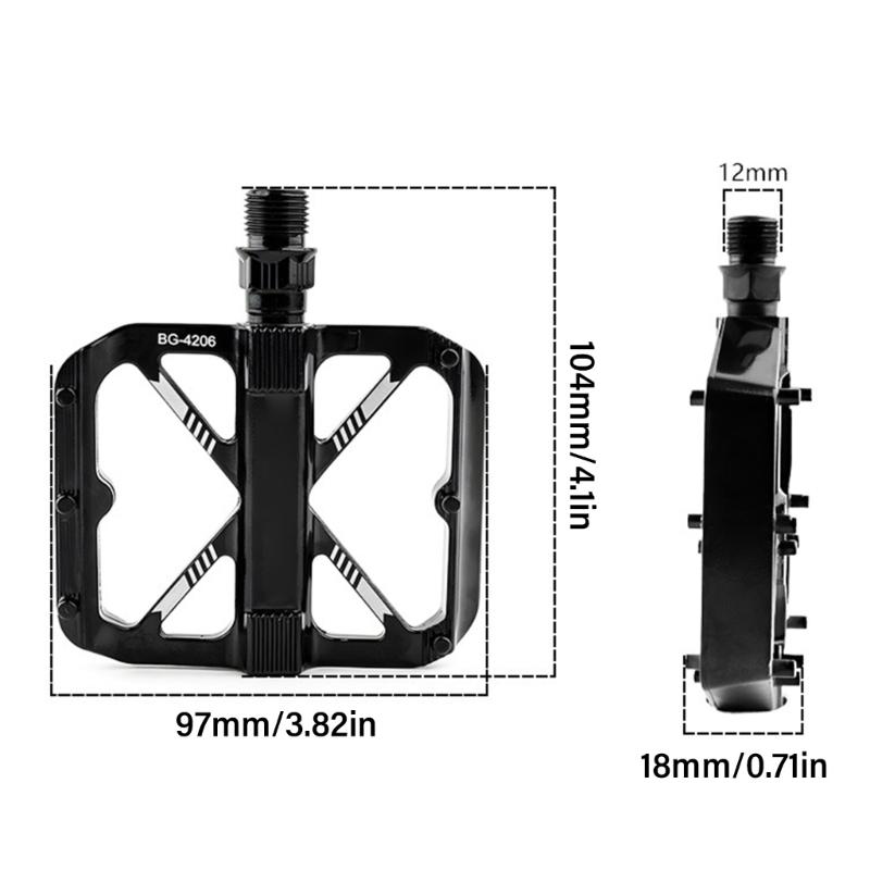 Mountain Bicycles Pedals Flat Pedals Bike Footboards Platform Nonslip Pedals 9/16" Nonslip Wide Platform Bicycles Pedals