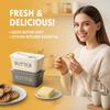 PP Butter Dish with Lid & Spreader Airtight Butter Keeper for Fridge Modern Kitchen Storage Container for Butter, Cream Cheese