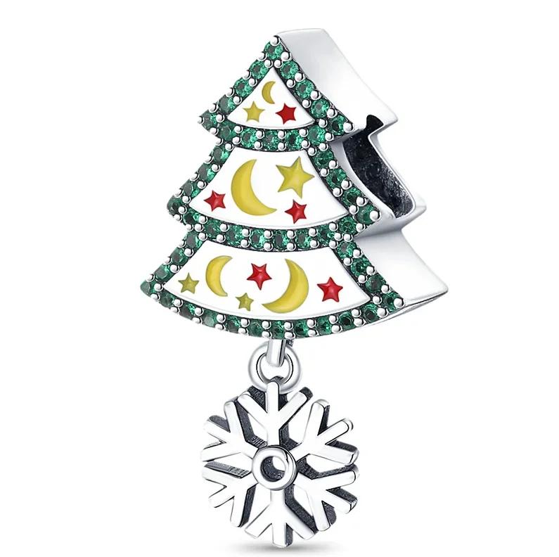 Original Copper Christmas Gift Snowflake Penguin Heart Crystal Ball Beads Charms For Bracelet Diy Women Jewellery