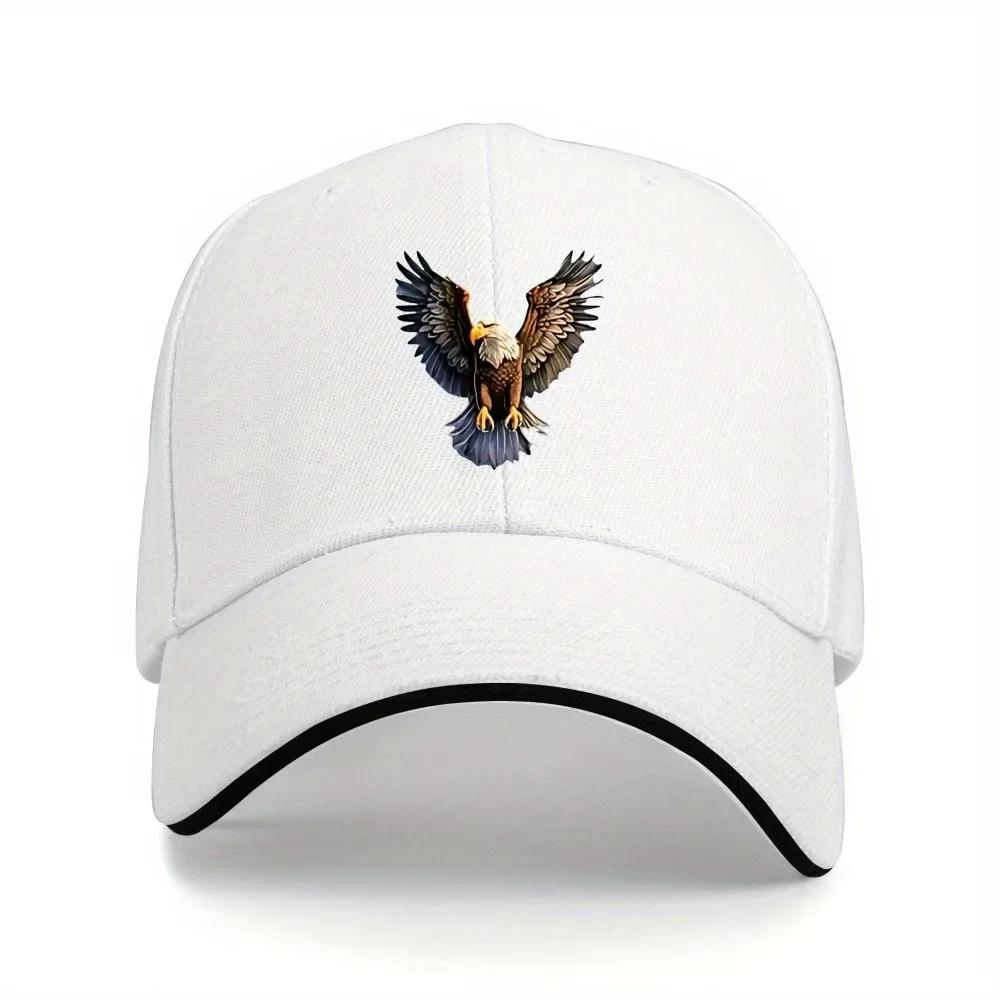Majestic Eagle Flying Baseball Cap Unisexs Adjustable Polyester Graphic Sun Protection Casual Hat