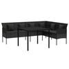 VidaXL Ensemble à dîner de jardin et coussins 2pcs noir résine tressée 362338
