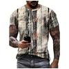 Men's Striped Pattern 3D Printed T-shirt, Summer Casual Chic Round Neck Top, Short Sleeved Outdoor Comfortable Personalized Short Sleeved Clothing