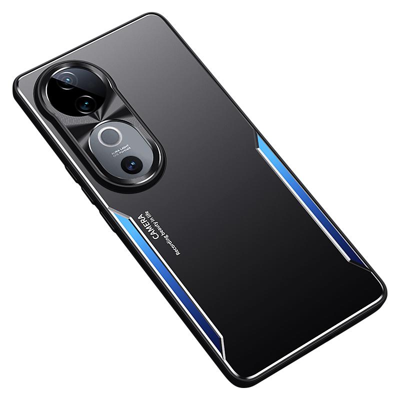 

For vivo S19 5G Phone Case Aluminum Alloy+TPU Shockproof Phone Cover Blue