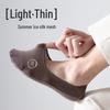 Men's Summer Non-Slip No Show Boat Socks - Thin, Breathable, Low Cut, Seamless Ice Silk with Pure Cotton Bottom.