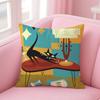 Cartoon Little Black Cat Cute Pillow Case Pattern Printed Pillowcase For Living Room Sofa Cushion Cover & Bedroom Decor