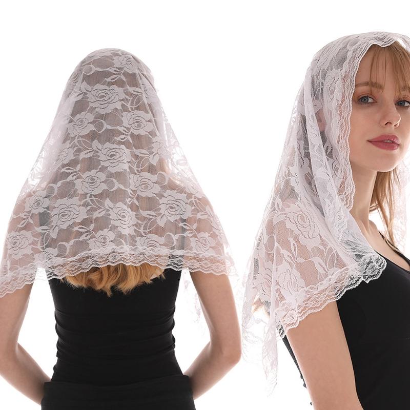 Spanischer Stil Spitze Traditionell Vintage Mantilla Schleier Lateinische Messe für Kopfbedeckung Schal für Katholische Kirche Kapelle