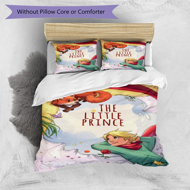3pcs Duvet Cover Set (1*Duvet Cover + 2*Pillowcase, Without Core), The Little Prince Print Bedding Set, Bedroom Decor, All‑Season, Gift