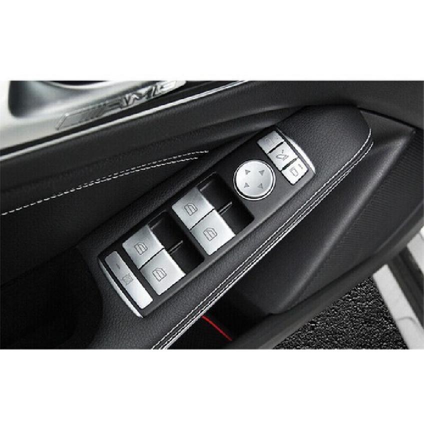 Silver Window Lift Switch Button Trim For Benz A B C E GL ML GLK CLA GLA Class