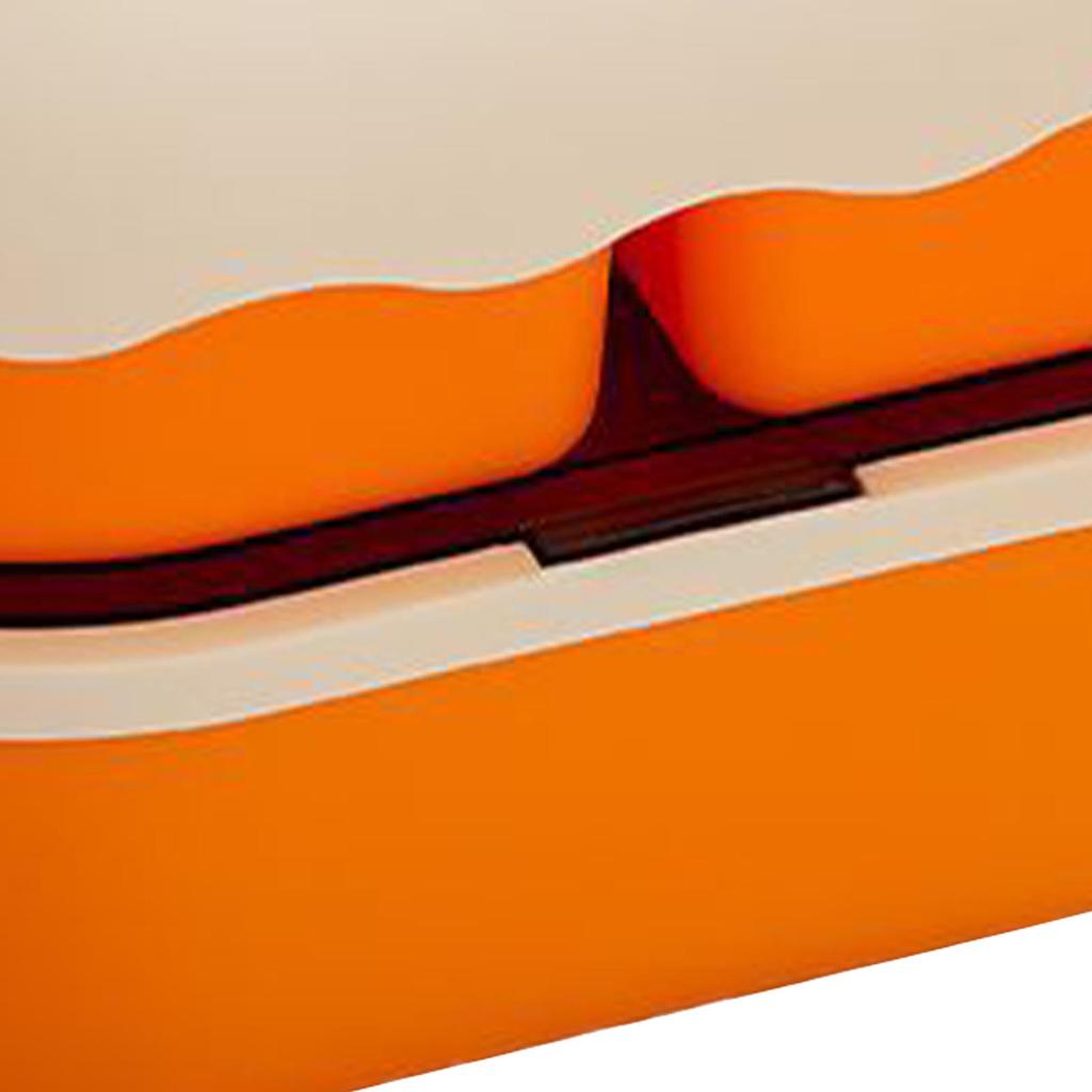 Lunch Box 2 Tier 3 Compartment Large Capacity Microwavable Cute Portable Bento Lunch Box Orange