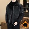 Men’s Velvet Fur Collar Leather Jacket - 2025 Autumn/Winter Fashion: Stylish, Youthful, and Versatile Outerwear.