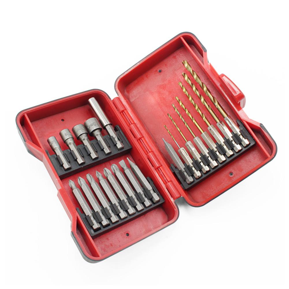 21pcs/set Socket Adapter Drill Bits Set Professional Drill Bits Socket Adapter Sleeve Woodworking Hand Tool for Thin Iron Sheet