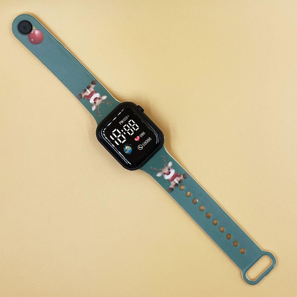 New Cartoon Printed Electronic Watch Fashion Button LED Electronic Watch Outdoor Student Square Personality Watch