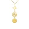 Handmade Yoga OM Pendant Necklace With Colorful Zircon Hollow Polished Lotus Charm Accessory