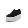 6CM Denim Platform Wedge Autumn Elastic High Brand Chunky Sneakers Fashion Casual Spring Slip on Black White Shoes 2024