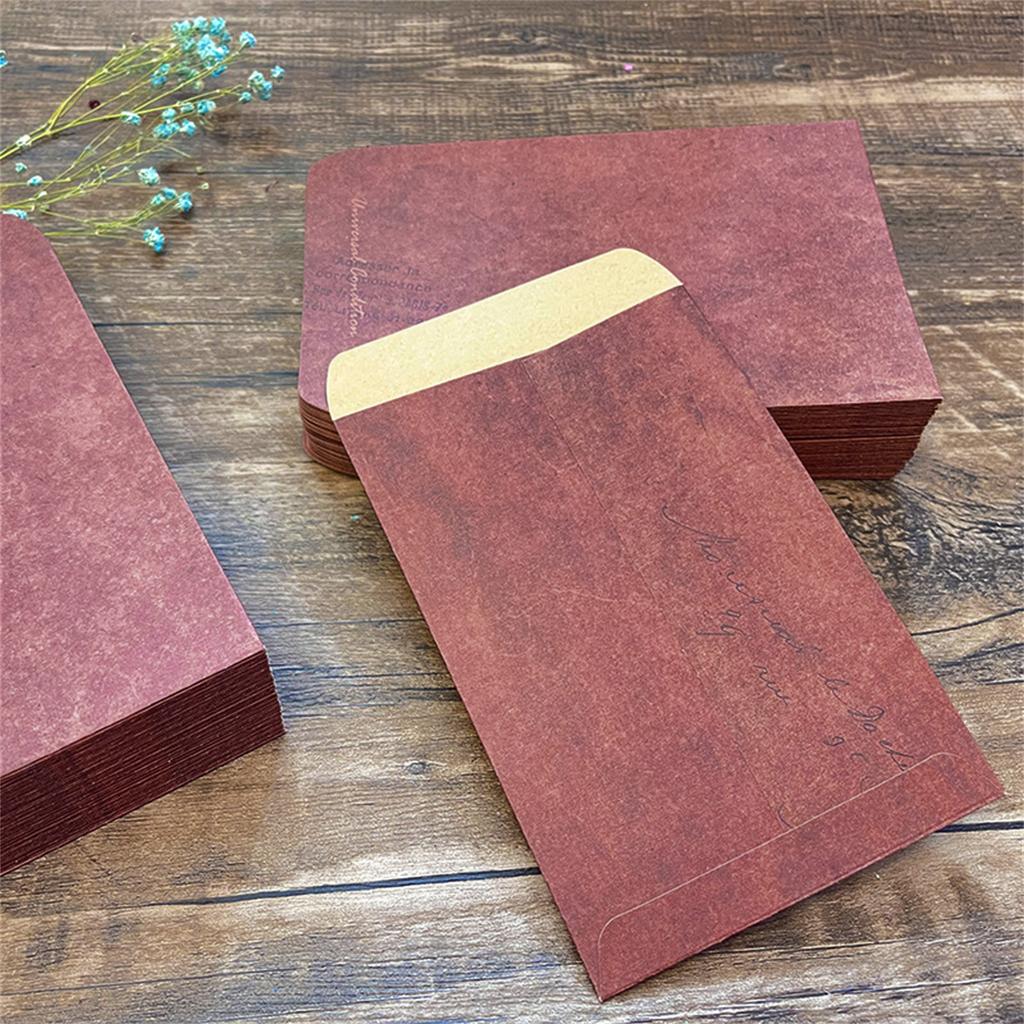 100 Pcs Old Design Paper Envelopes Kraft Papers Envelopes Aged Blank Envelopes for Greeting Cards Party Invitations