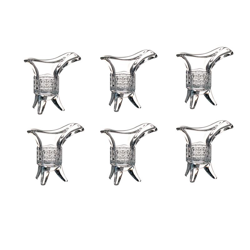 

Набор из 6 штук по 20 мл Древняя Императорская чаша Бытовая Персонализированная рюмка Кружка на трех ножках Антикварный бокал для вина Стаканы для байцзю водки 20ml