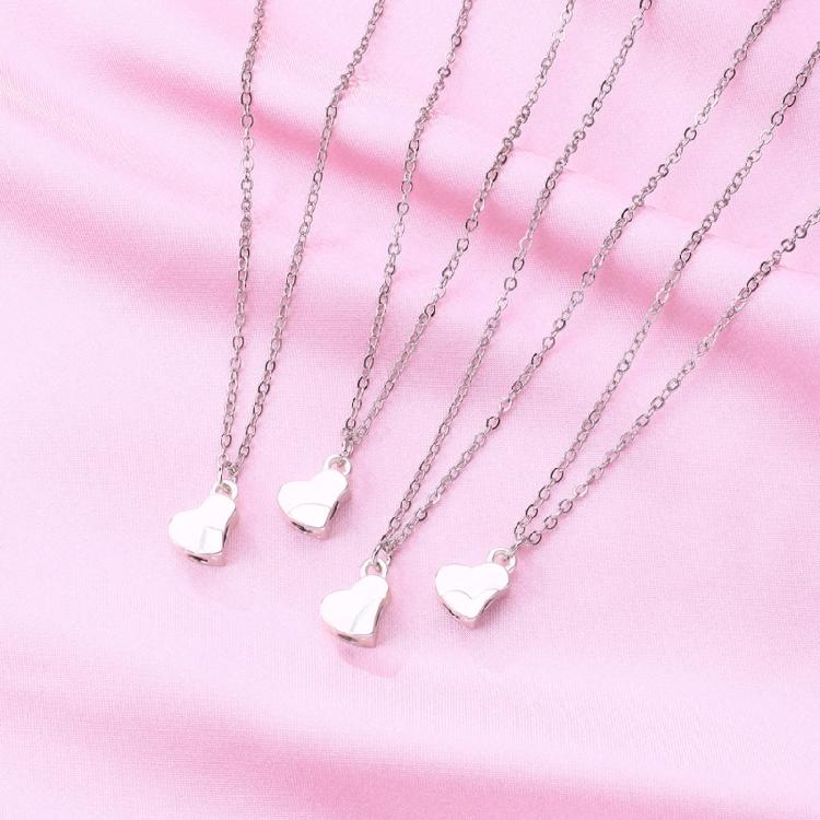 4Pcs Heart Pendant Choker Heart Puzzle Four Leaf Clover Necklace Jewelry Gift