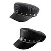 Oosaki Nana Cosplay Pu Cap Beret Vintage England Flat Newsboy Outdoor Casual Army Cap Women Alloy Badge Pography Military Hat