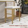 Schminktisch mit Spiegel, 2 Schubladen, 5 Regalen und Hocker, aus MDF und Spanplatte, 80x40x138 cm, Weiß