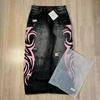 RogueWave Y2K Rosa Baggy Jeans Vintage Trykkmønster Vasket Ripped Jeans Hip Hop Streetwear Harajuku Menn Kvinner Casual Vide Ben Jeans