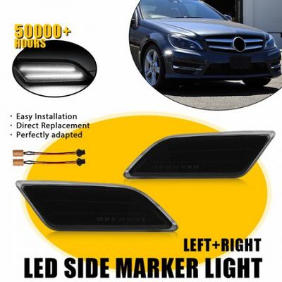 2x Front White LED Side Marker Lights For Benz 2012-2014 C250 C300 C350 C63 EXV