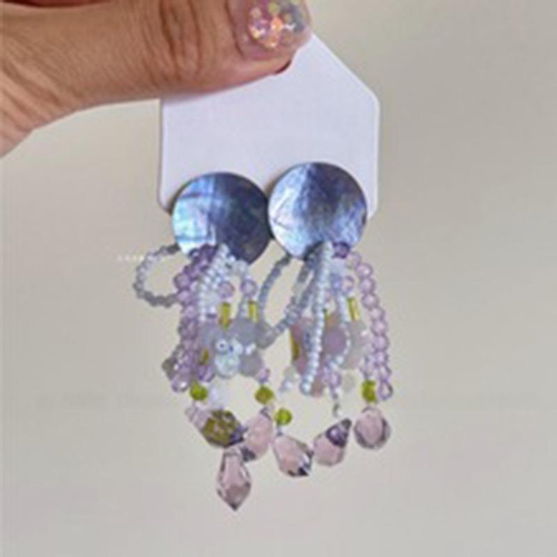 Summer Dopamine Colored Flower Stud Earrings Women's Vacation Atmosphere Versatile Earrings Fashion Smudge Temperament Earrings