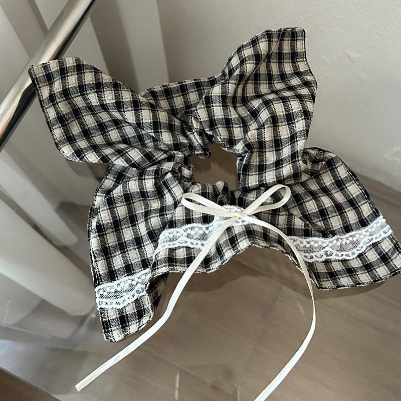 2025 New High-end Simple Bow Satin Large Intestine Ring Headdress Bridal Hair Ring Women's Temperament Accessories