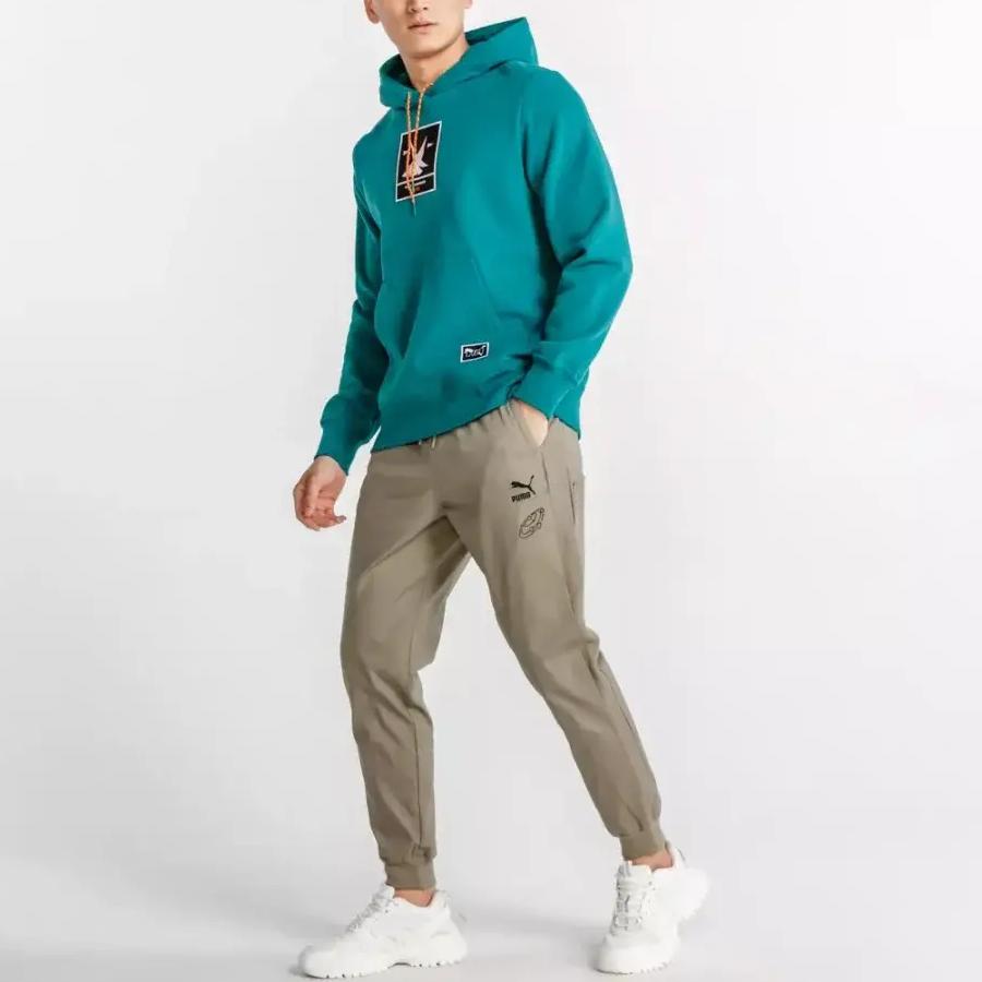 Men's Sweatshirt PUMA x HELLY HANSEN Fleece Lined Thermal Sports Pullover Hooded Long Sleeved Sweatshirt Men's