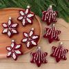 Red Flocking Ball Flocking Christmas Bell Pendant New Christmas Tree Decoration  Xmas