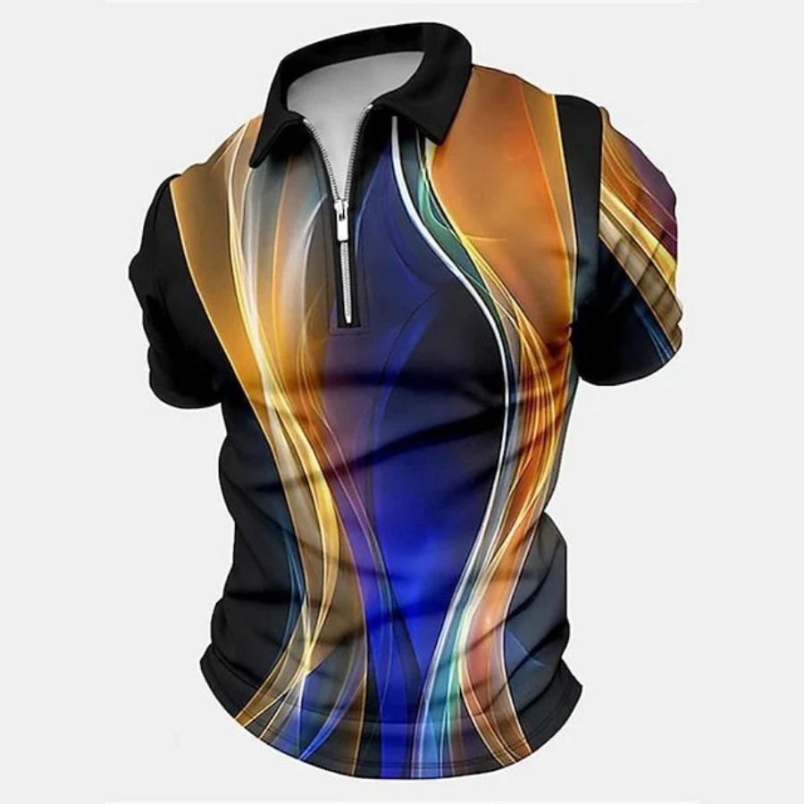 

Повседневные рубашки поло на молнии с 3d принтом, мужская спортивная одежда, футболка с животным узором, летние поло с короткими рукавами, топ для мужчин 6XL