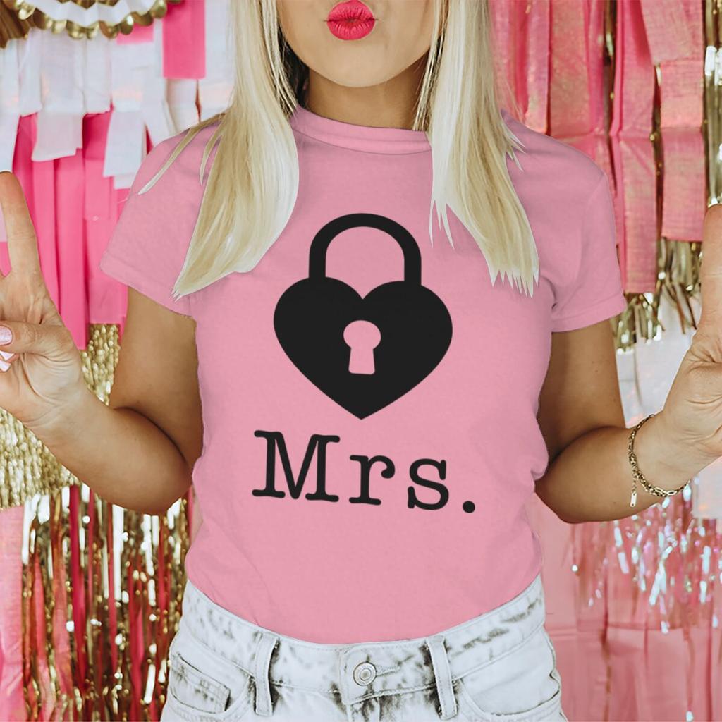 Fun Lock and Key Print Couple Matching Tshirt Men Women Marriage Anniversary Tee Fashion Short Sleeve Valentine Gift Streetwear