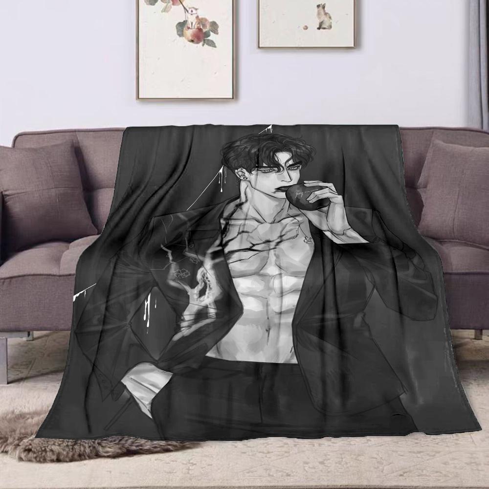 Dark Stylish Man with Apple and Cracked Chest Patterned flannel blanket perfect for the bedroom living room, sofa, or a little nap