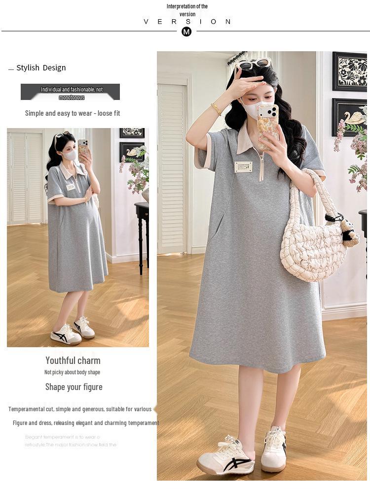 Schickes Patchwork-Umstandskleid in Übergröße: Schlankmachendes und stilvolles T-Shirt-Kleid für einen jugendlichen Look