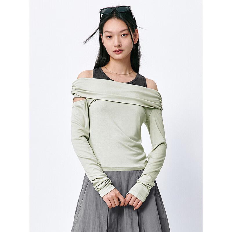 PEACEBIRD Women s Two-Piece Off-Shoulder Long-Sleeve Top M