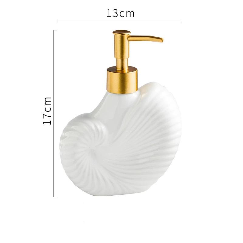 

Nordic Minimalist Ceramic Lotion Bottle For Liquid Soap Shower Gel Shampoo Conditioner Travel Size Dispenser For Hotels Bathroom Essentials Conch