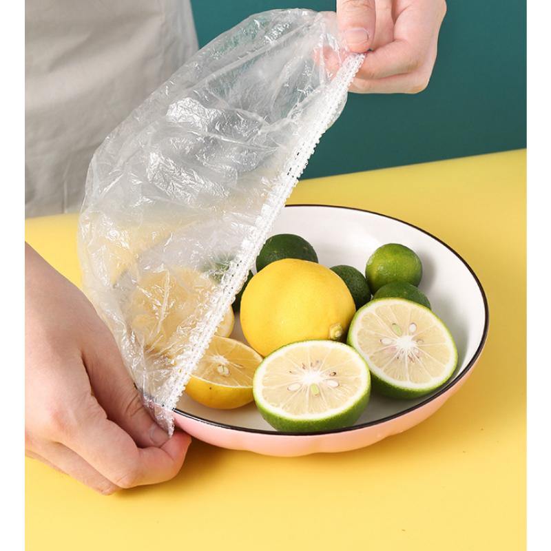 Saran Wrap Disposable Food Cover Food Grade Fruit Vegetable Storage Bag Elastic Plastic Bag Kitchen Fresh Keeping Bag