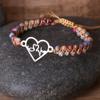 Bracelet d'amour réglable en jade naturel, tissé à la main, double couche, pour femme, bijou commémoratif, idéal pour les fêtes